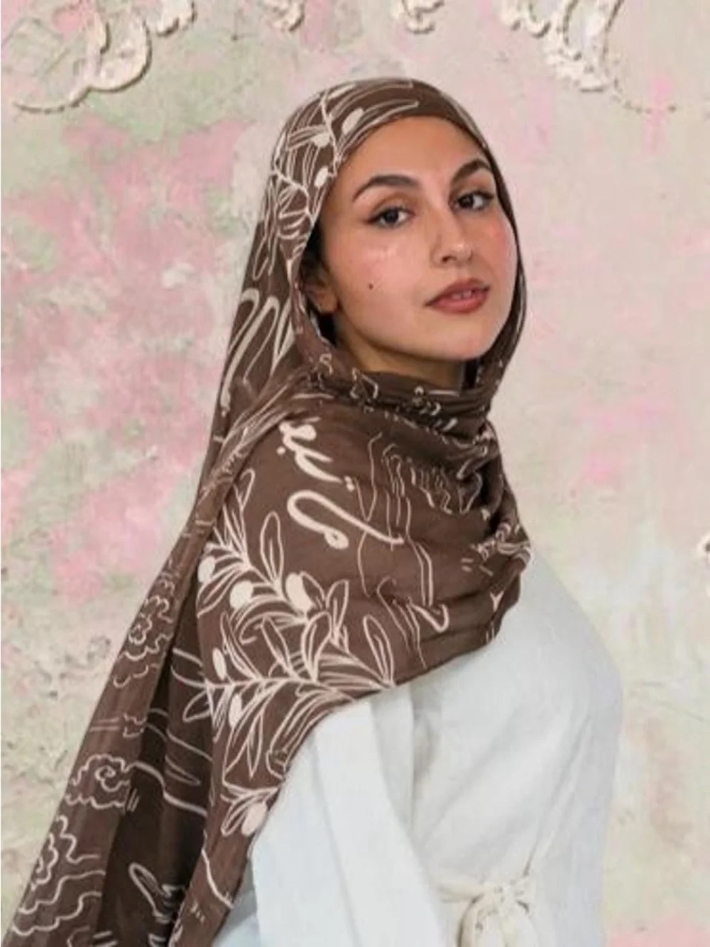 New | Original VELA Baladi Breeze Brown Printed Woven Modal Scarf/Hijab